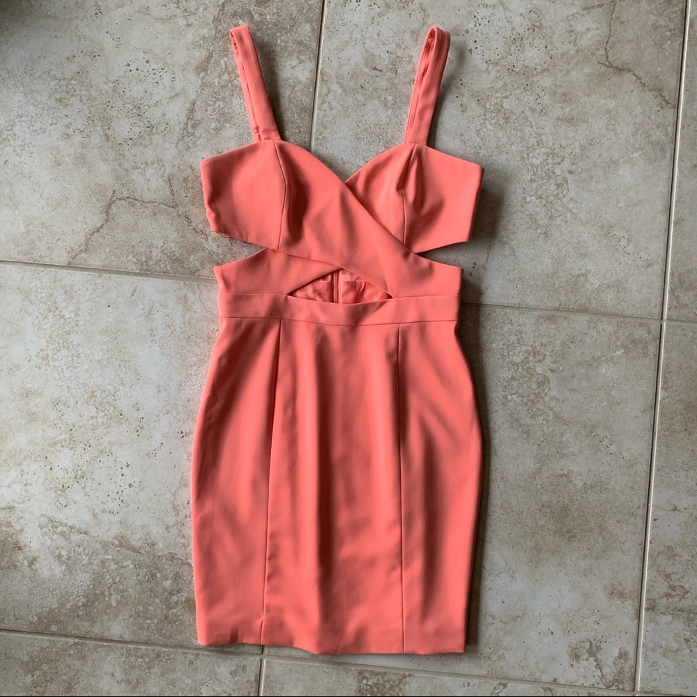 Jay Godfrey creamsicle cut-out mini dress